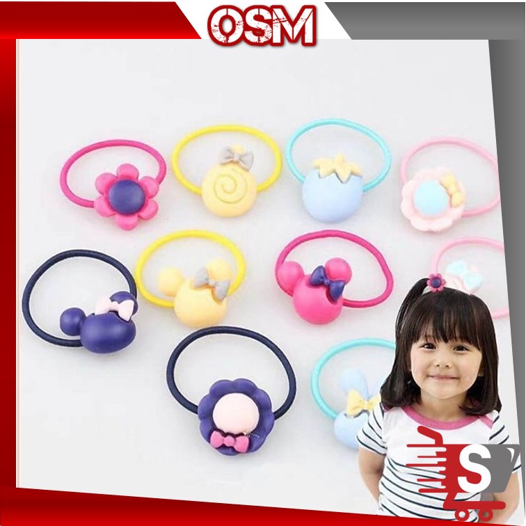 OSM K621 Karet Ikat  Rambut  Elastis Anak  Motif Lucu Imut 