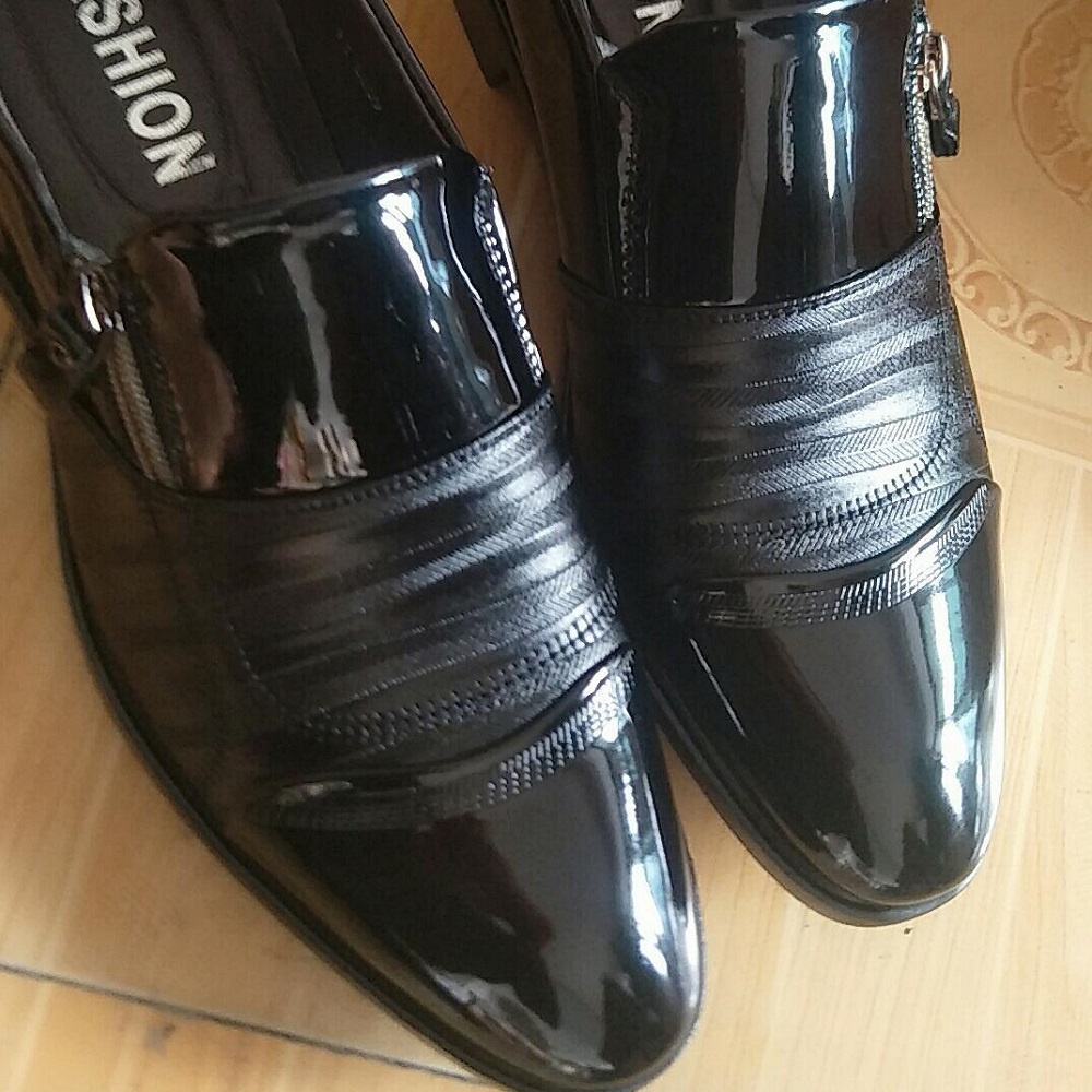 Sepatu Pantofel Pria Pantofel Tanpa Tali Formal Slip On Hitam Sepatu Resleting Fantofel Kerja Kantor Murah Anti Slip 076