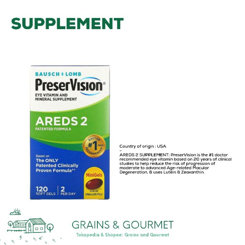 Jual Bausch + Lomb - PreserVision Areds 2 (Eye Vitamin Mineral ...