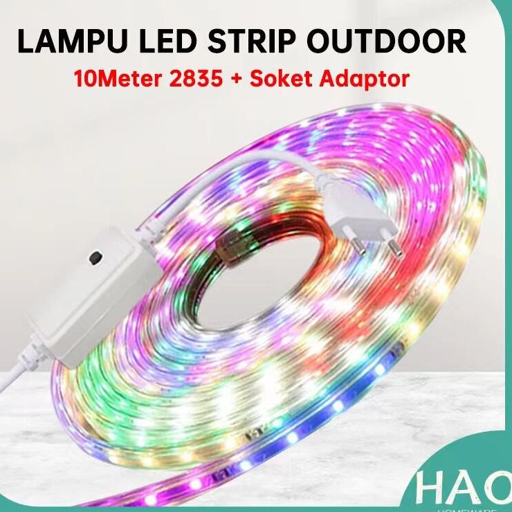 Update Terbatas Lampu LED STRIP SELANG 2835 10Meter/220V OUTDOOR RGB/LED strip warna-warni