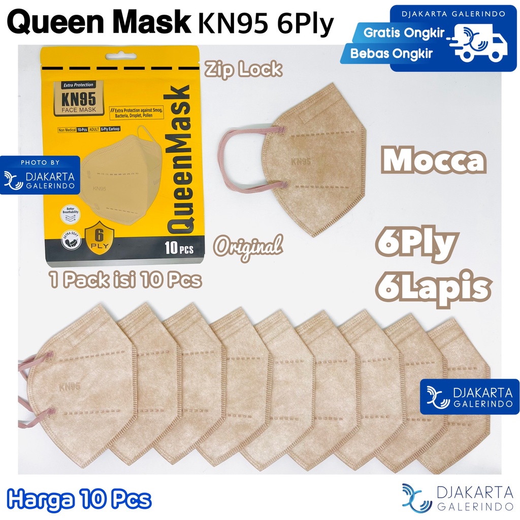 Masker KN95 Original 6Ply QUEEN Mask Original isi 10 Pcs