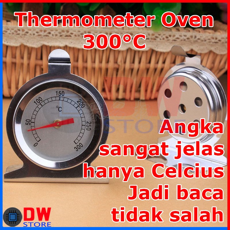 Thermometer Oven Gas Listrik Termometer Ukur Suhu Stainless Analog
