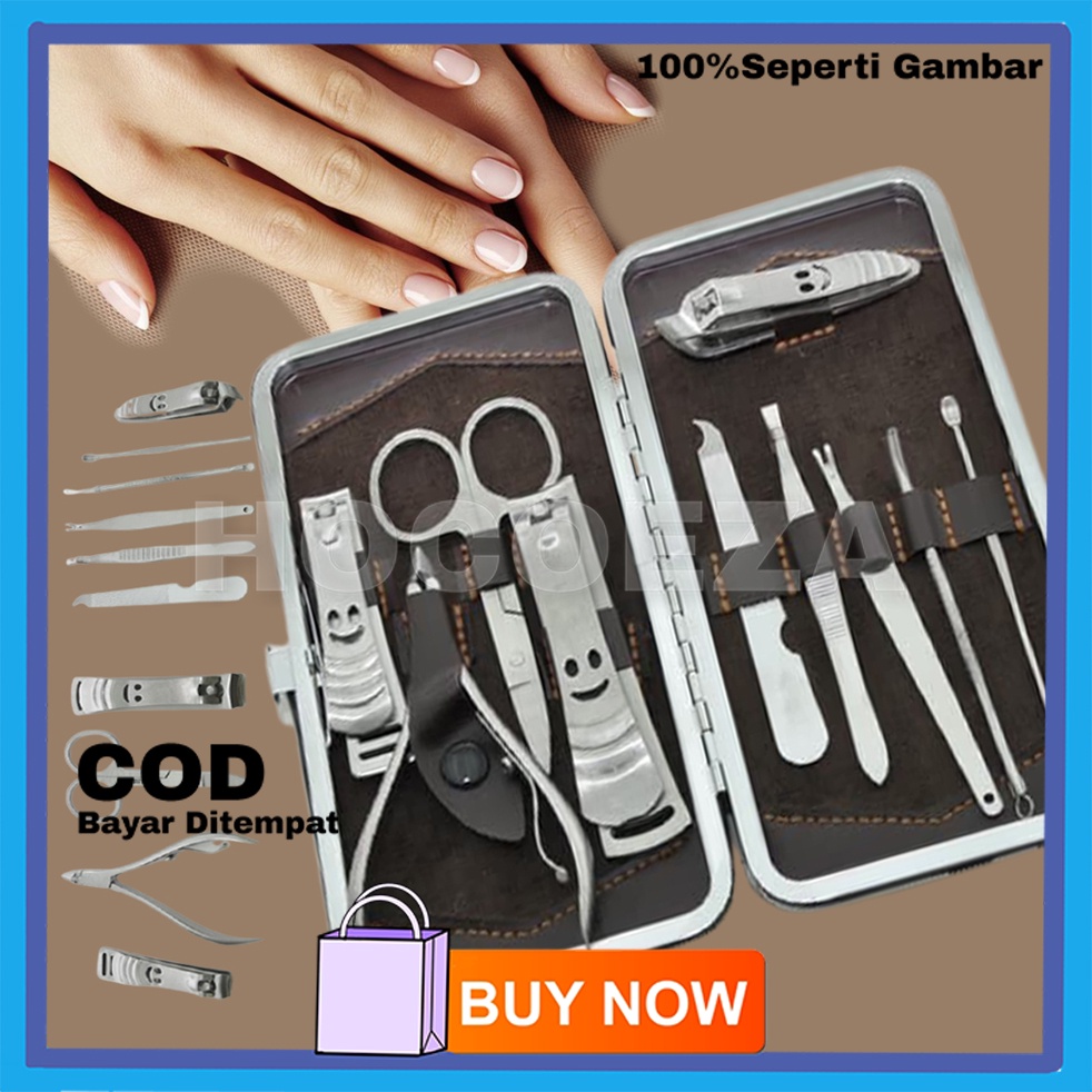 ALAT PERAWATAN KUKU TANGAN DAN KAKI MANIPEDI MANICURE PEDICURE DOMPET SET 10 IN 1 GUNTING KUKU VA228