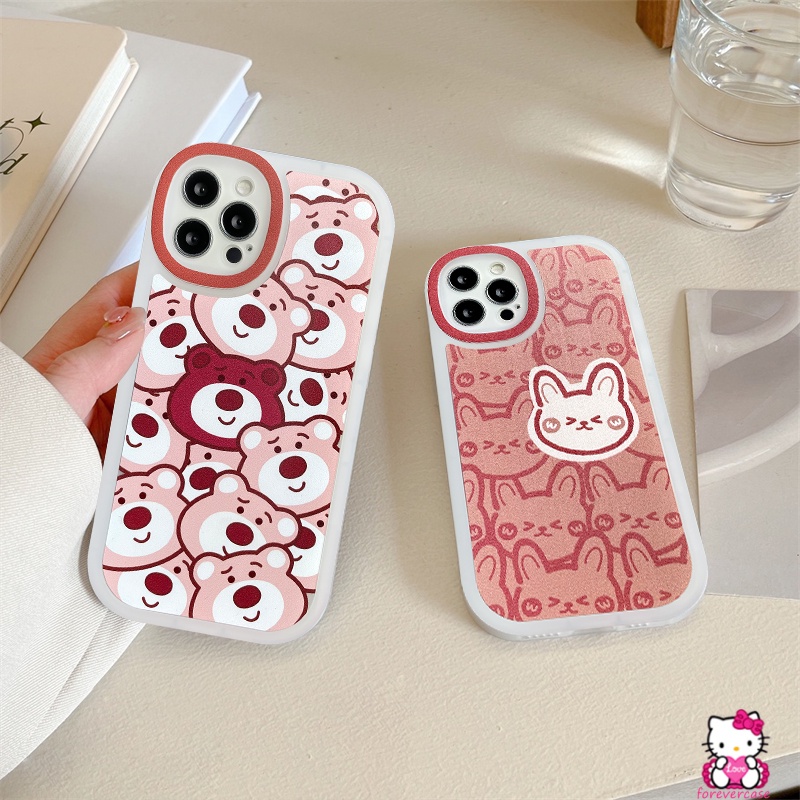 Soft Case Pelindung Lensa Bahan TPU Motif Beruang Kelinci Untuk iPhone 11 12 13 Pro Max 6 6s 7 8 Plus XR X XS Max SE 2020