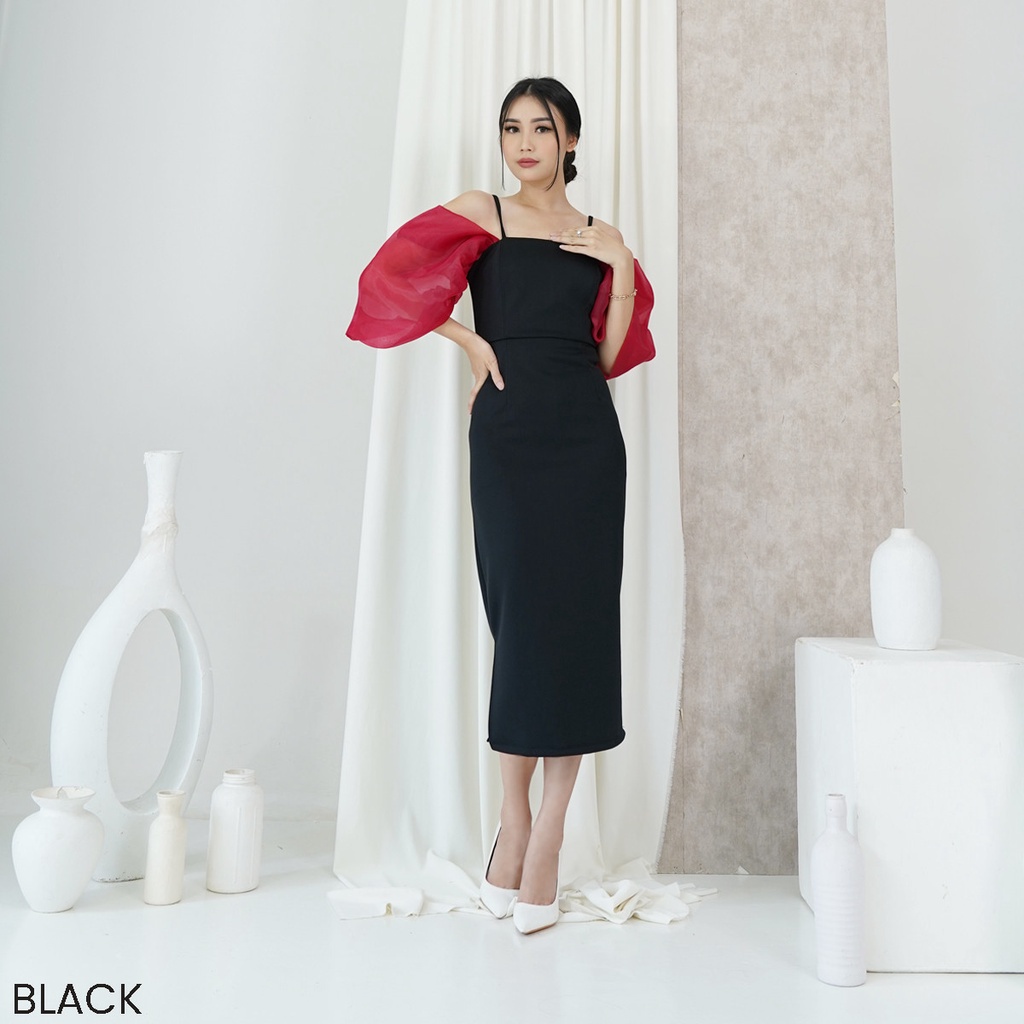 Dress Kombinasi Organza Candy Dres Wanita Casual Party