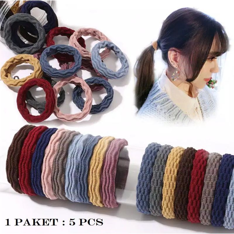 IKAT RAMBUT KOREA KARET MULTI COLOR 5PCS