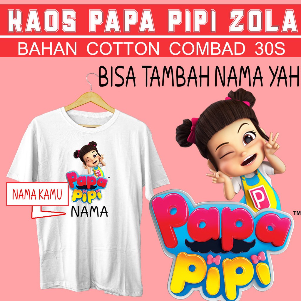 Kaos Anak Papa Pipi Zola Free Nama Shopee Indonesia