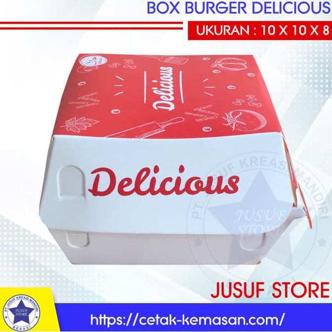 

Paper Box Kemasan Dus Kotak Burger Ayam Snack Kue Isi 50 Pcs *