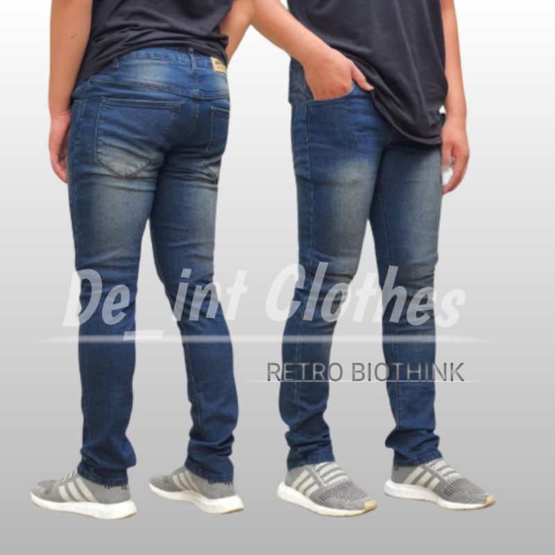 Celana Jeans Slim Fit Skinny Streacth Full Denim Retro Biothing / Celana Pria