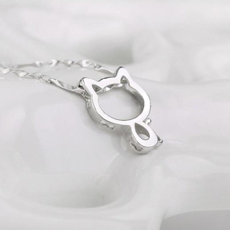 925 Perak Liontin Untuk Wanita Kucing lucu (Tanpa rantai) Perhiasan Fashion