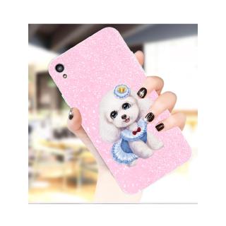 Case Pelindung Bahan Kaca Motif Kartun Gadis Lucu Gaya Korea