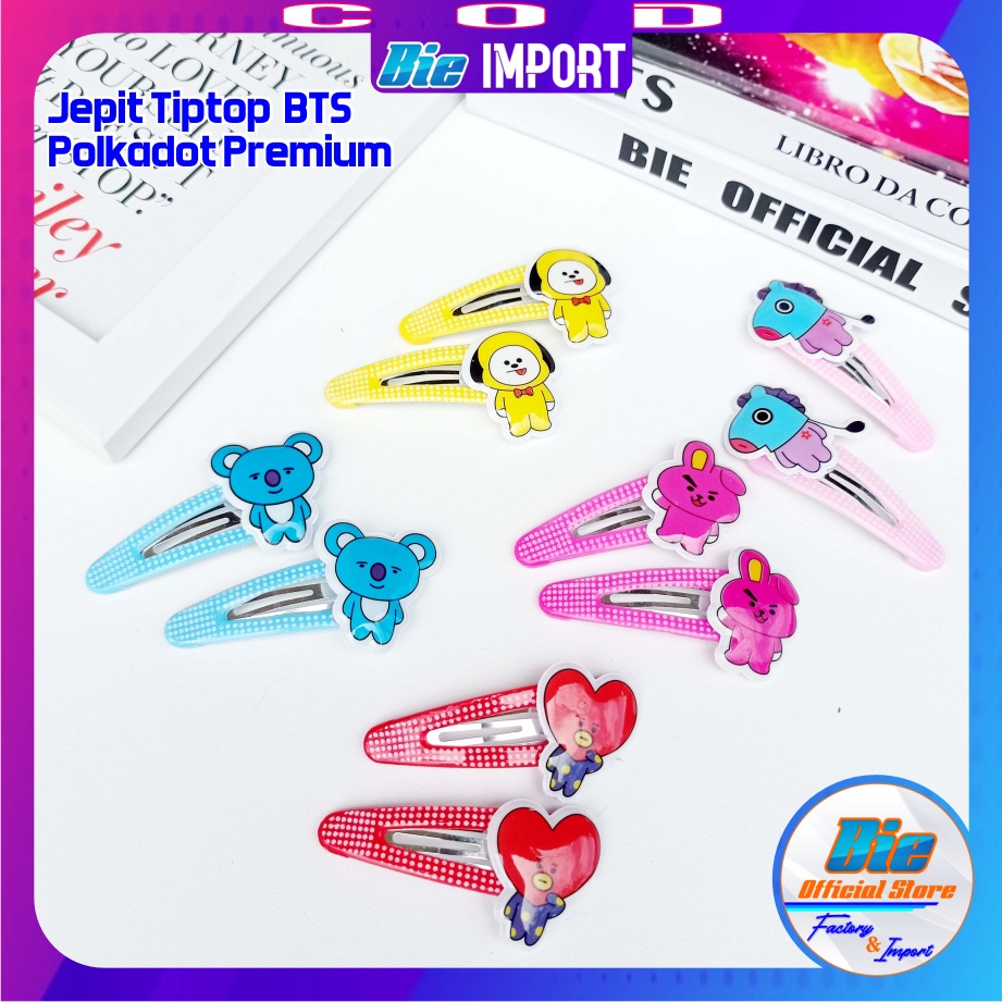 2 Pcs Jepit Tiptop BTS Korea Bling-Bling Impor Best Seller