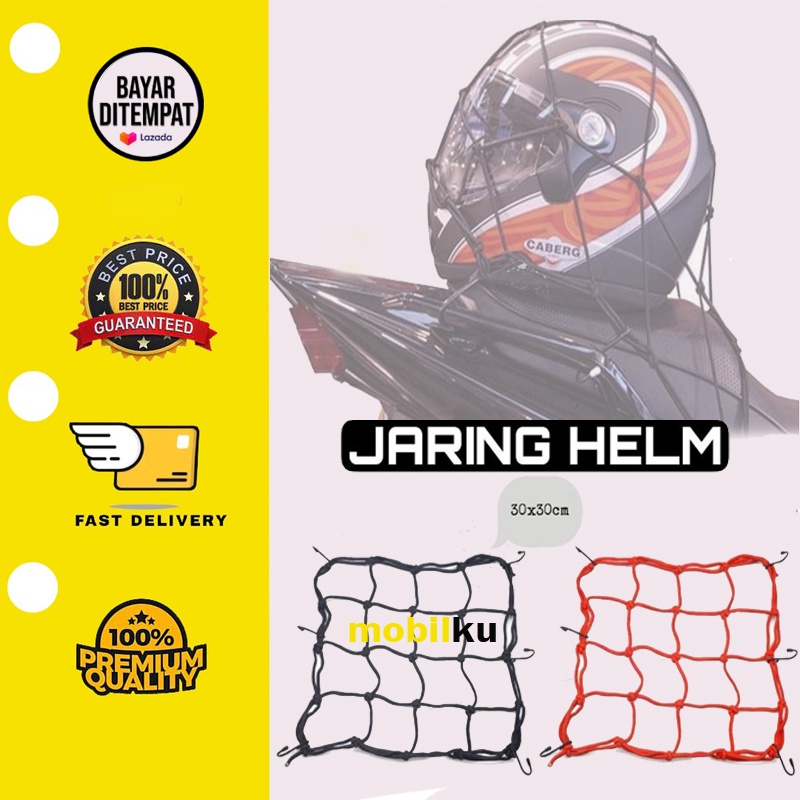 [BISA COD]  Jaring Helm Barang Bagasi Motor Murah Berkualitas Tali Pengikat Sepeda Helmet Organizer Bicycle