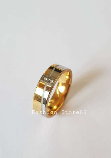 Cincin nikah import antikarat / cincin kawin / cincin emas titanium / couple /cincin couple permata