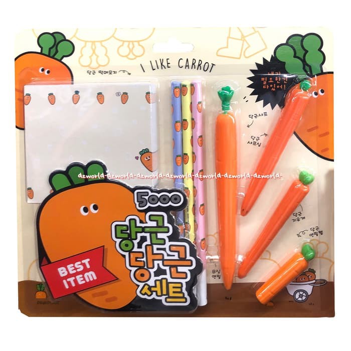 

dzw121 Pinkfoot I Like Carrot Set Peralatan Menulis Bentuk Wortel Pensil
