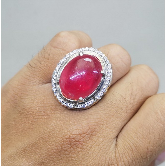 Batu Cincin Alami Permata Ruby Merah Afrika