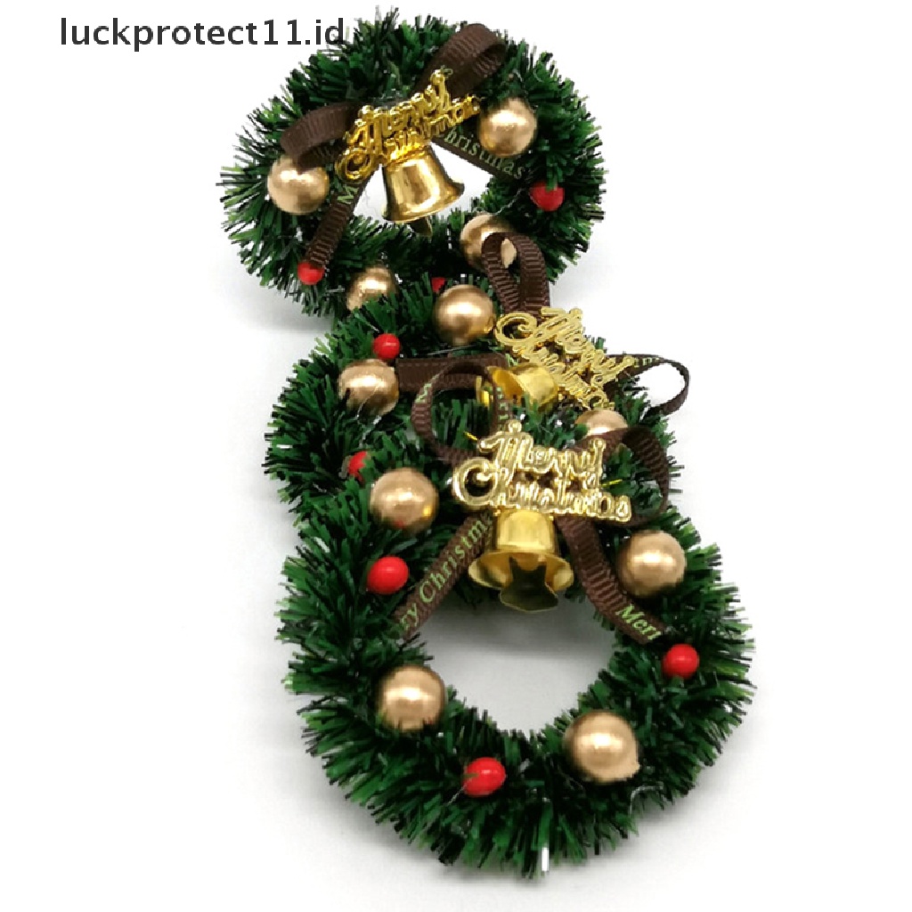 &lt; Luckprotect11. &lt; Luckproteksi1pc Miniatur Karangan Bunga Natal Ukuran 6cm Untuk Dekorasi Rumah Boneka