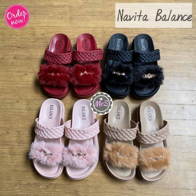 NAVITA Sandal bulu karet jelly tebal merk Balance