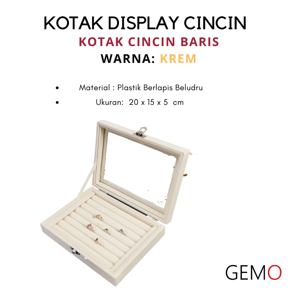 Kotak Display Cincin dan Set Baris / Alat Peraga untuk Etalase Toko Emas Jewelry Berlian / Perak