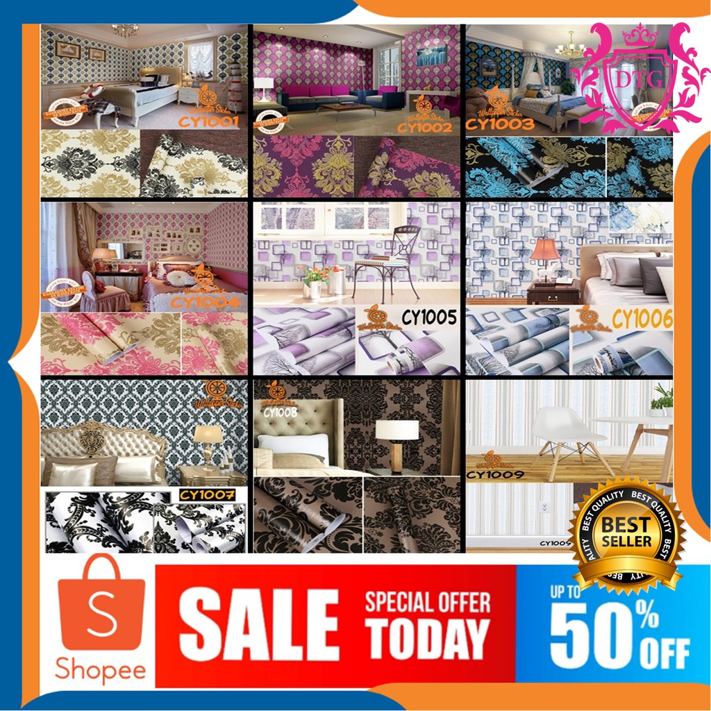 BISA COD Wallpaper Garis Kotak Kembang Batik All New BISA COD Wallpaper Garis Kotak Kembang Batik All New
