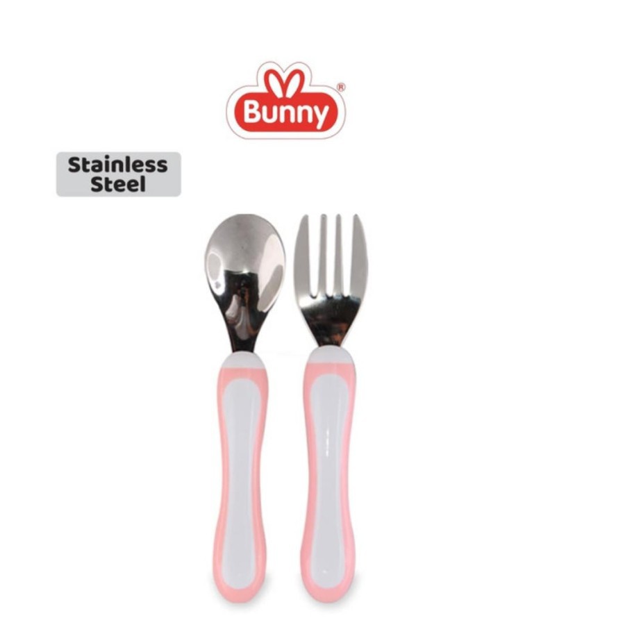 Lusty Bunny Spoon&amp;Fork Stainless Green-Set Makan Stainless - ASS0002