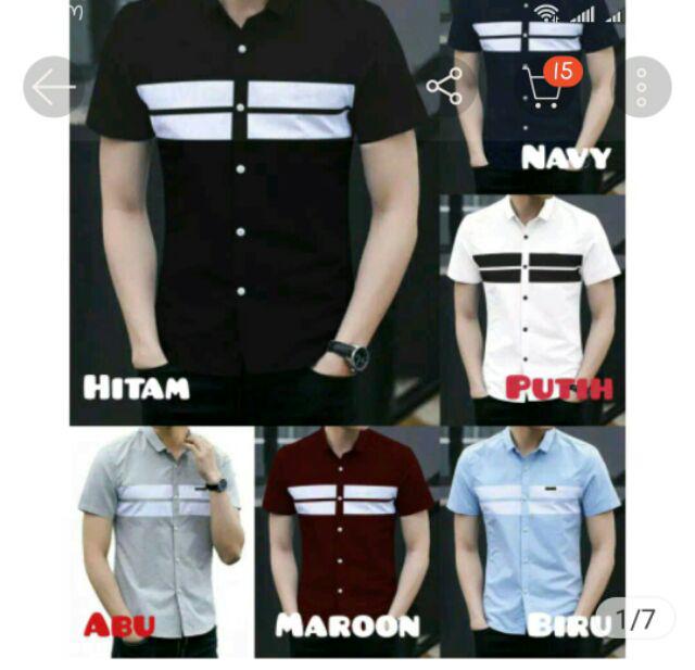 Kemeja Batik Kemeja Pria Lengan Panjang Nando Calvin Kemeja Kantor Baju Cowok Murah