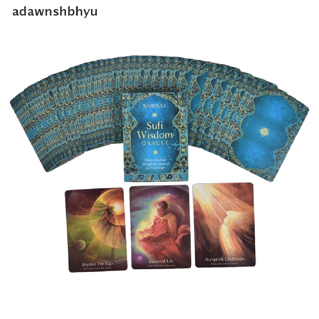 Adawnshbhyu Kartu Oracle Hikmah Sufi Tarot Card Kartu Main Game Pesta Deck 44 Kartu