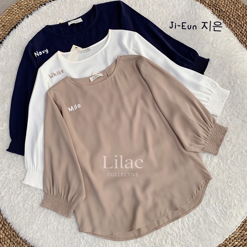 Ji-Eun 지은 Blouse Korea Premium by Lilac | Blouse Wanita Korea | Atasan Wanita Casual Kantor |-3