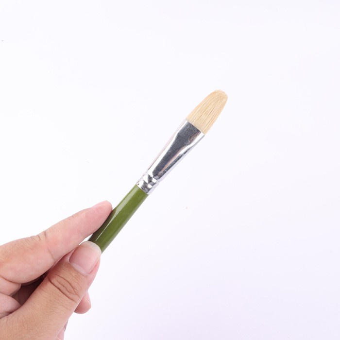 slim wool pastry brush wooden handle/ kuas lukis kue gagang kayu-hijau -