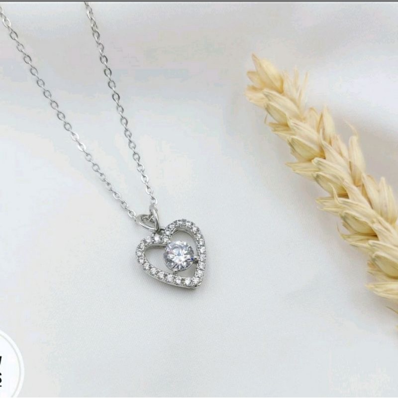 Kalung Love Mata Chrome Emas Putih