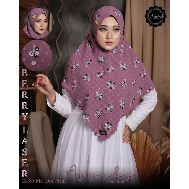 HIJAB BERRY LASER ORI AYYUBI / KHIMAR PREMIUM / HIJAB CRINKLE KEKINIAN