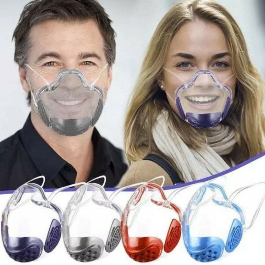 Reusable Transparan Face Mask Masker faceshield akrilik transparant