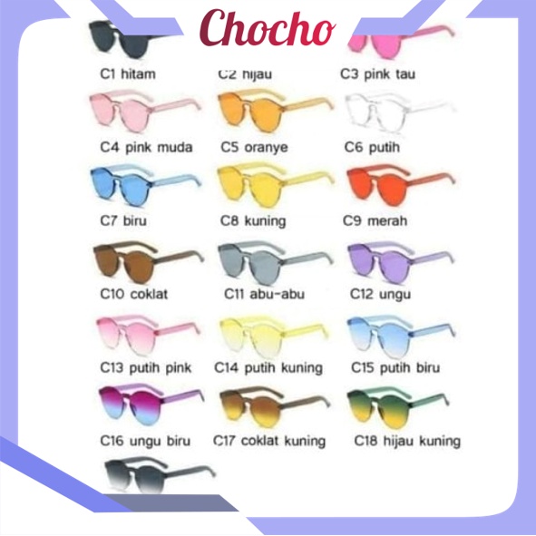 PL-WW002 Kacamata Pria/Wanita-Jelly-Permen-Warna-Fashion-Tanpa Frame-Sunglasses-Murah #Jelly