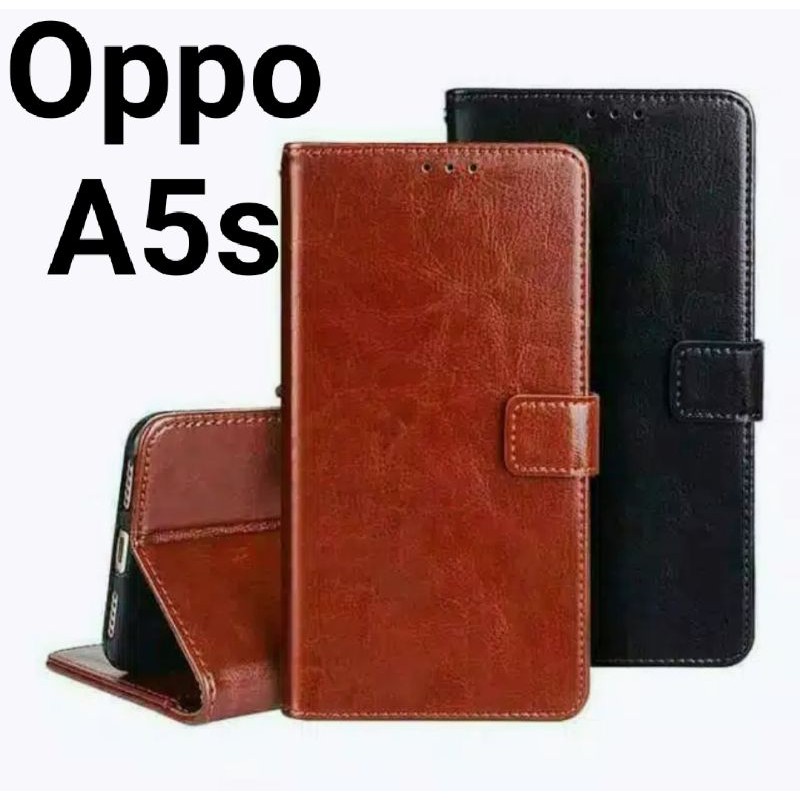 Case Flip Cover Oppo A5s Leather Case Dompet
