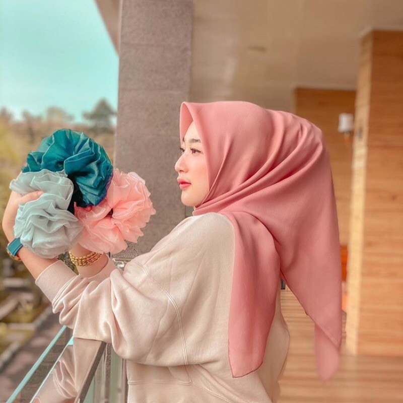 Jepit Rambut Kain Cepol Jilbab Hitam Jepitan Rambut Cepol Hijab Scrunchies Jilbab Organza Jumbo