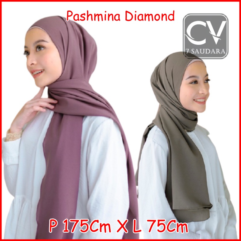 Pashmina Diamond Italiano Pasmina Diamon Jilbab Panjang Polos Ukuran P 180Cm X L 75Cm Kerudung Insta