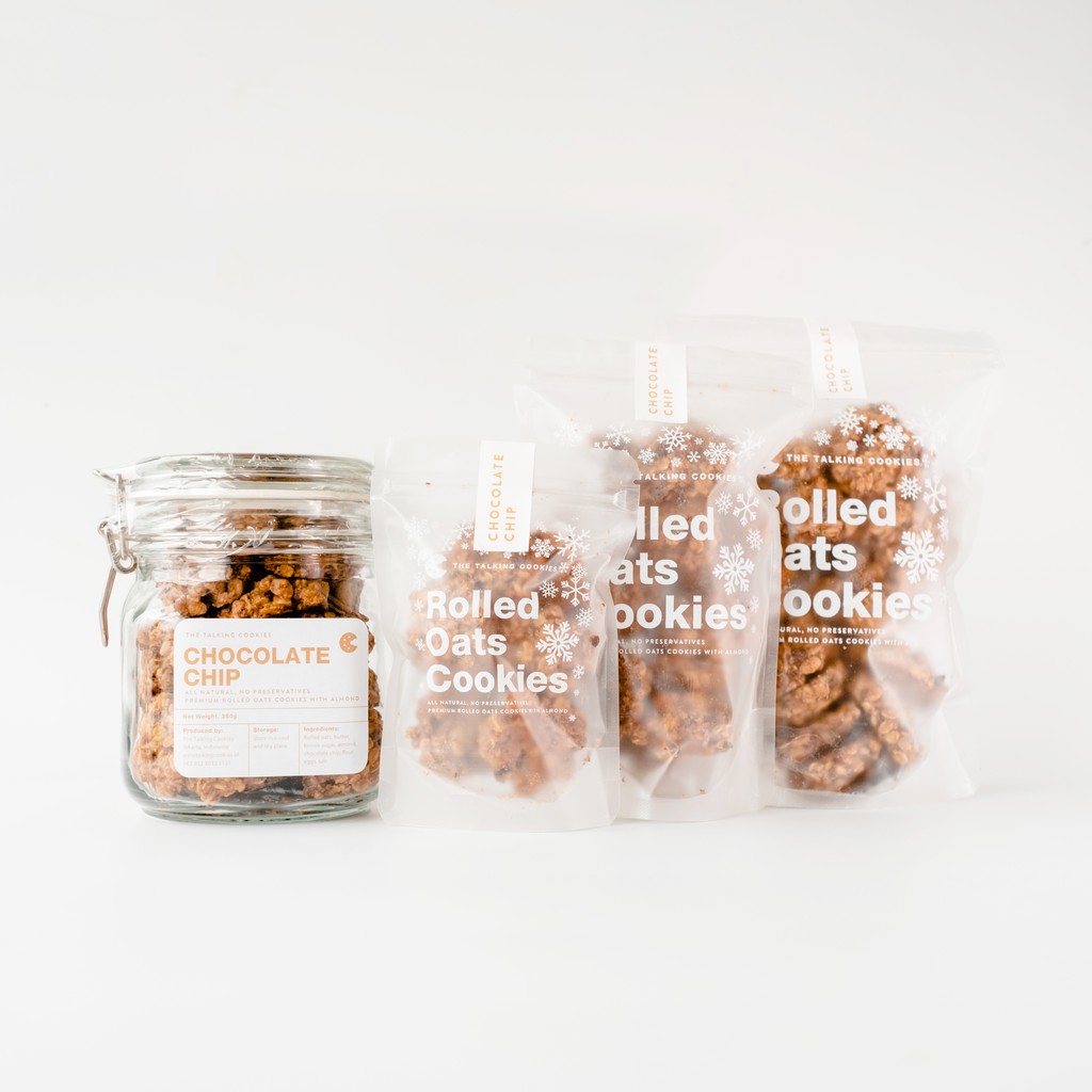 

Rolled Oats Cookies The Talking Cookies rasa Chocolate Chip Almond pouch