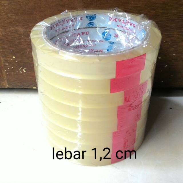 Selotip isolasi bening lebar 1,2 cm