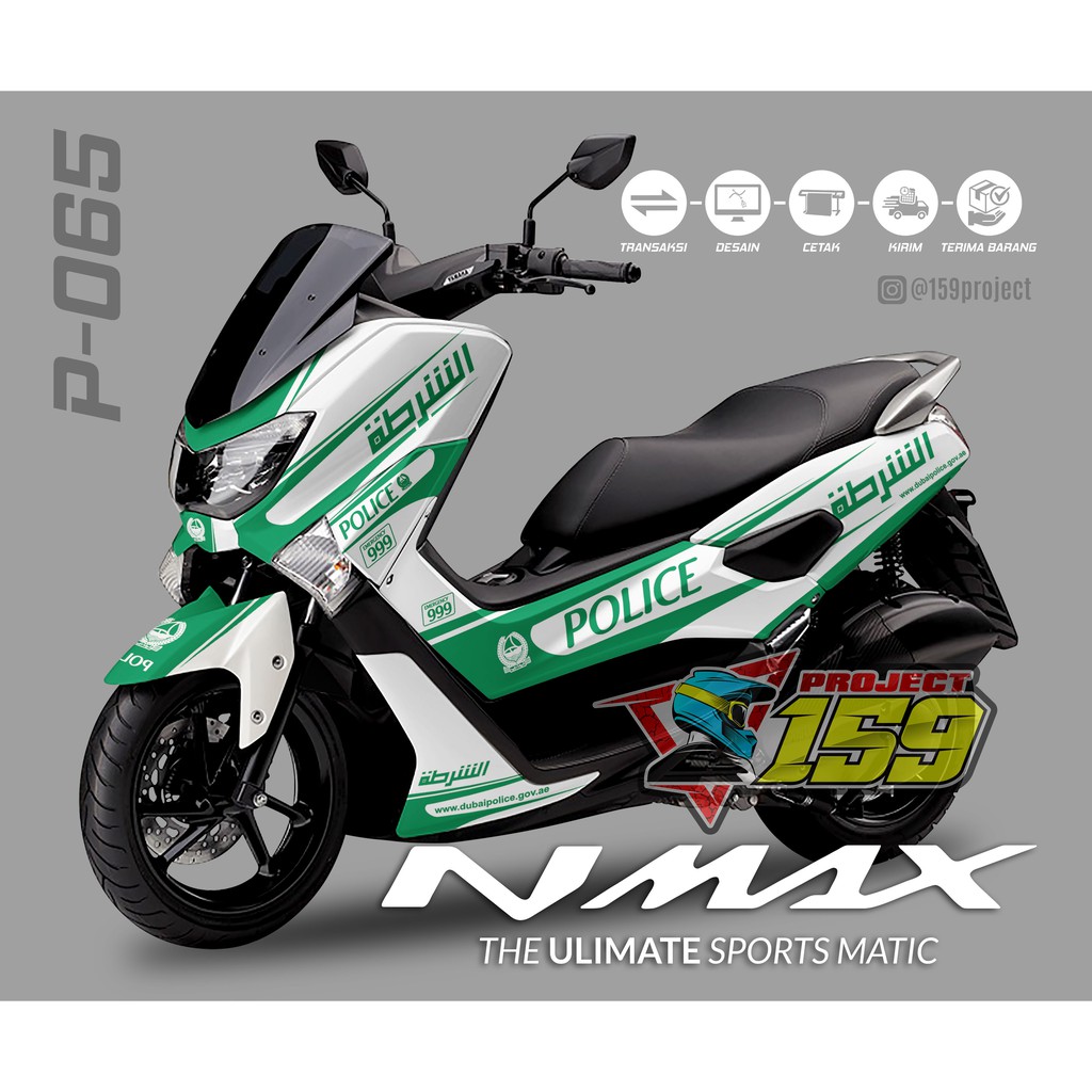 Decal Stiker Motor NMAX 155 2015 - P-065 Dubai Police Livery