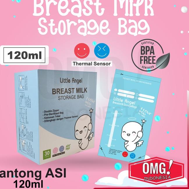 ♚ KANTONG ASI SUSU BAYI 200 ml LITTLE ANGEL BABY BREAST MILK Storage Bag - Pink 200ml ♪