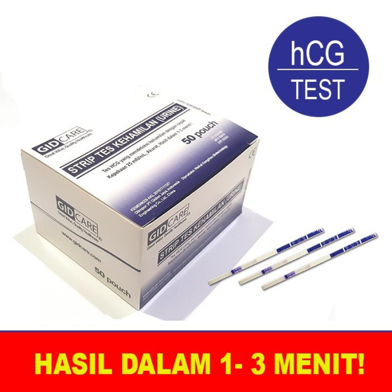 Tes Kehamilan HCG Gidcare Strip Testpack urine GIDCARE pregnancy Strip tespak Cepat GIDCARE