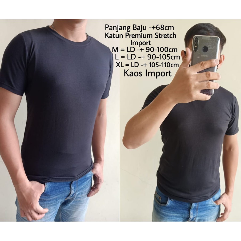 Kaos polos pria.Kaos Import Pria, Bahan Premium