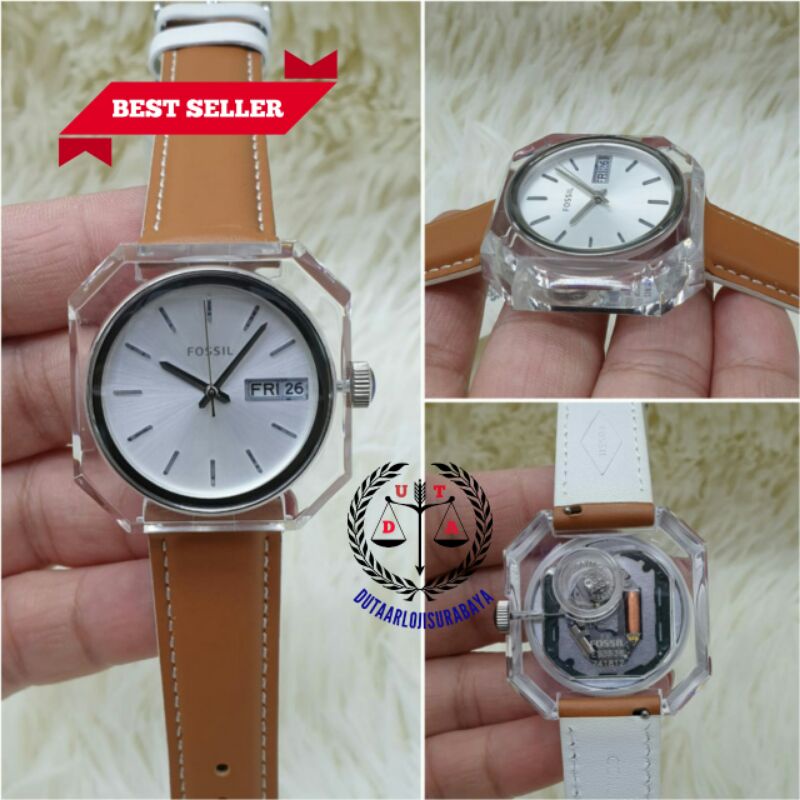JAM TANGAN WANITA FOSSIL BATRE BODY MIKA TALI KULIT KUALITAS ORIGINAL