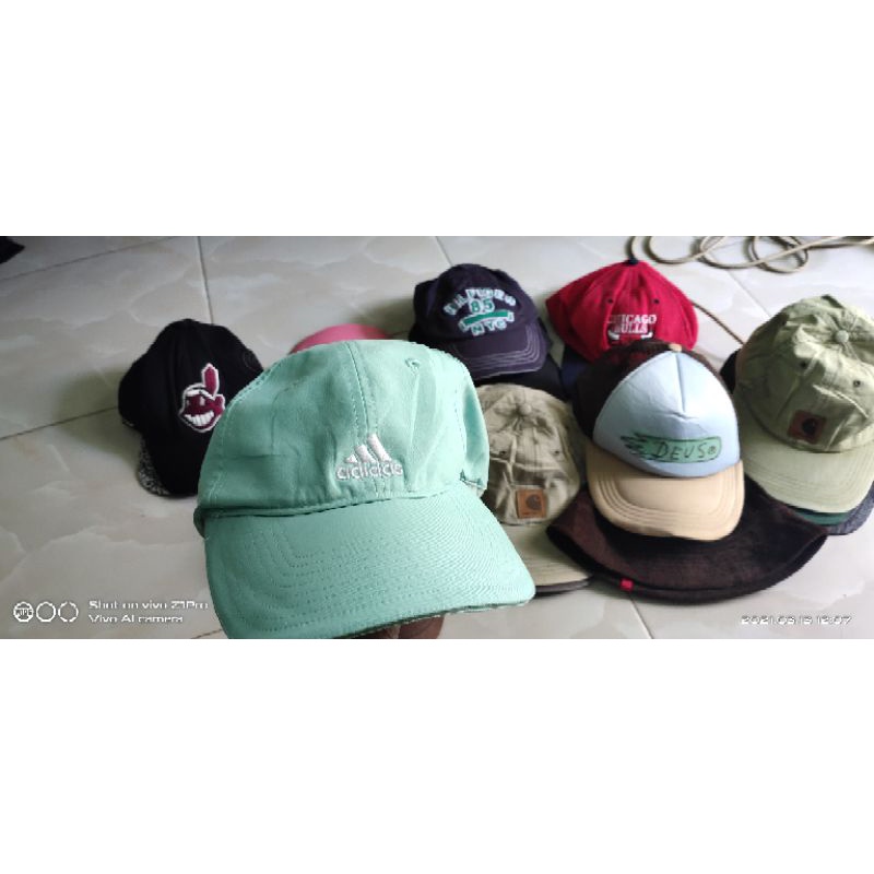 flas sale second ori 1 topi adidas telor asin + kaos kerah polham.