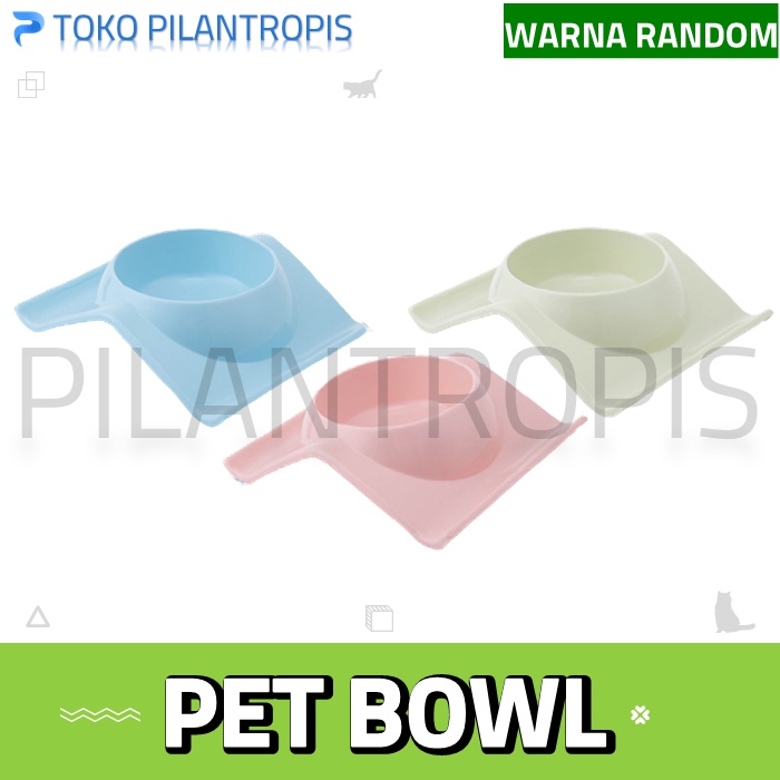 PET BOWL ANTI SEMUT SEGITIGA MANGKUK MANGKOK TEMPAT MAKAN KUCING SINGLE MURAH WADAH MAKANAN KUCING