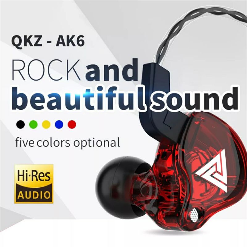 [GARANSI TUKAR BARU] QKZ AK6 Dengan Mic Earphone Sport Dynamic + Subwoofer Bass