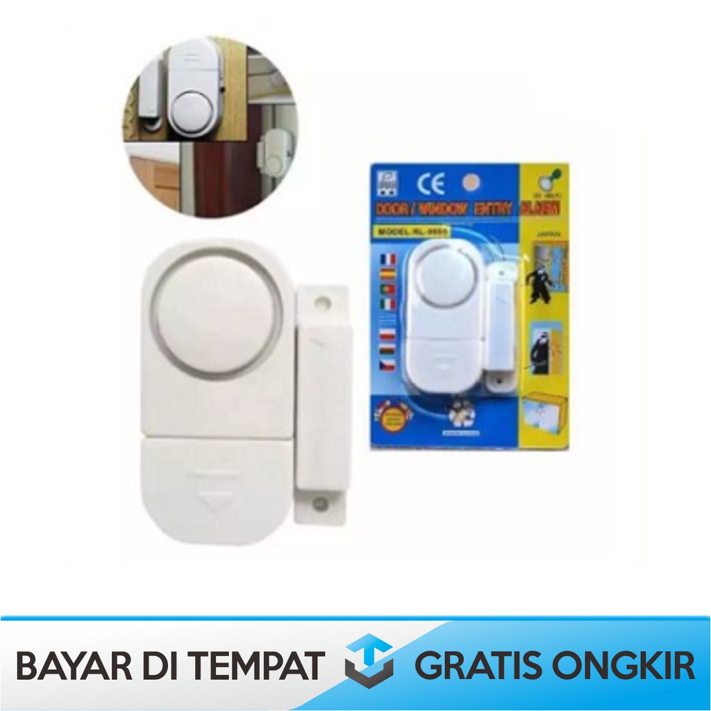 ALARM PINTU DAN JENDELA ANTI MALING PENCURI WARNA PUTIH DENGAN SENSOR GERAK MAGNET UNTUK PENGAMAN