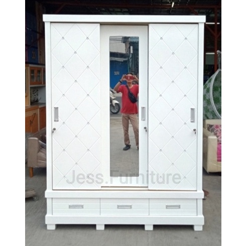 Lemari Pakaian Sleding / Lemari Baju Gamis Sleding / Lemari Pakaian 2Pintu GESER , Lemari Baju Slidi