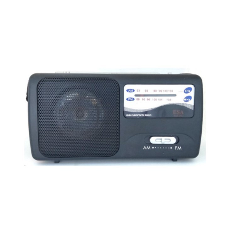 Radio Portabel FM AM Portable Radio Warna Hitam ESA E270 Free Earphone