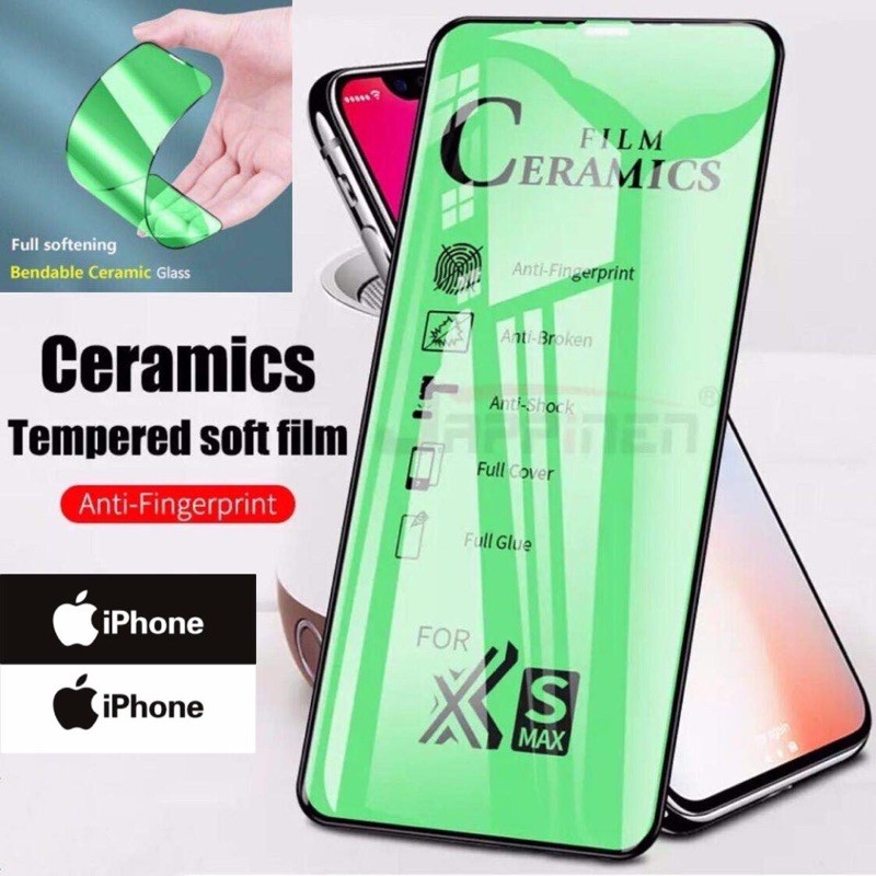 IPHONE 6/6S/6+/6S+/7/8/7+/8+/ TEMPERED GLASS CERAMIC FILM FULL COVER FULL